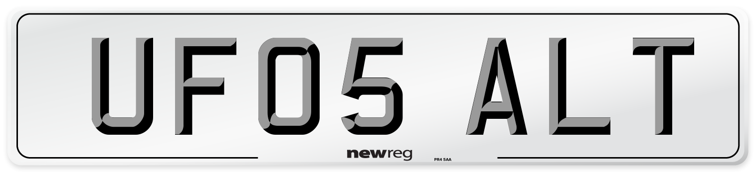 UF05 ALT Number Plate from New Reg